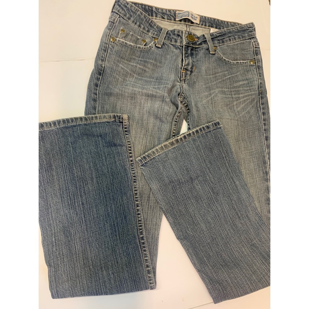 Signature Levi Strauss & Co Low Slim Bootcut Jeans Junior 5‎ Medium Wash Denim